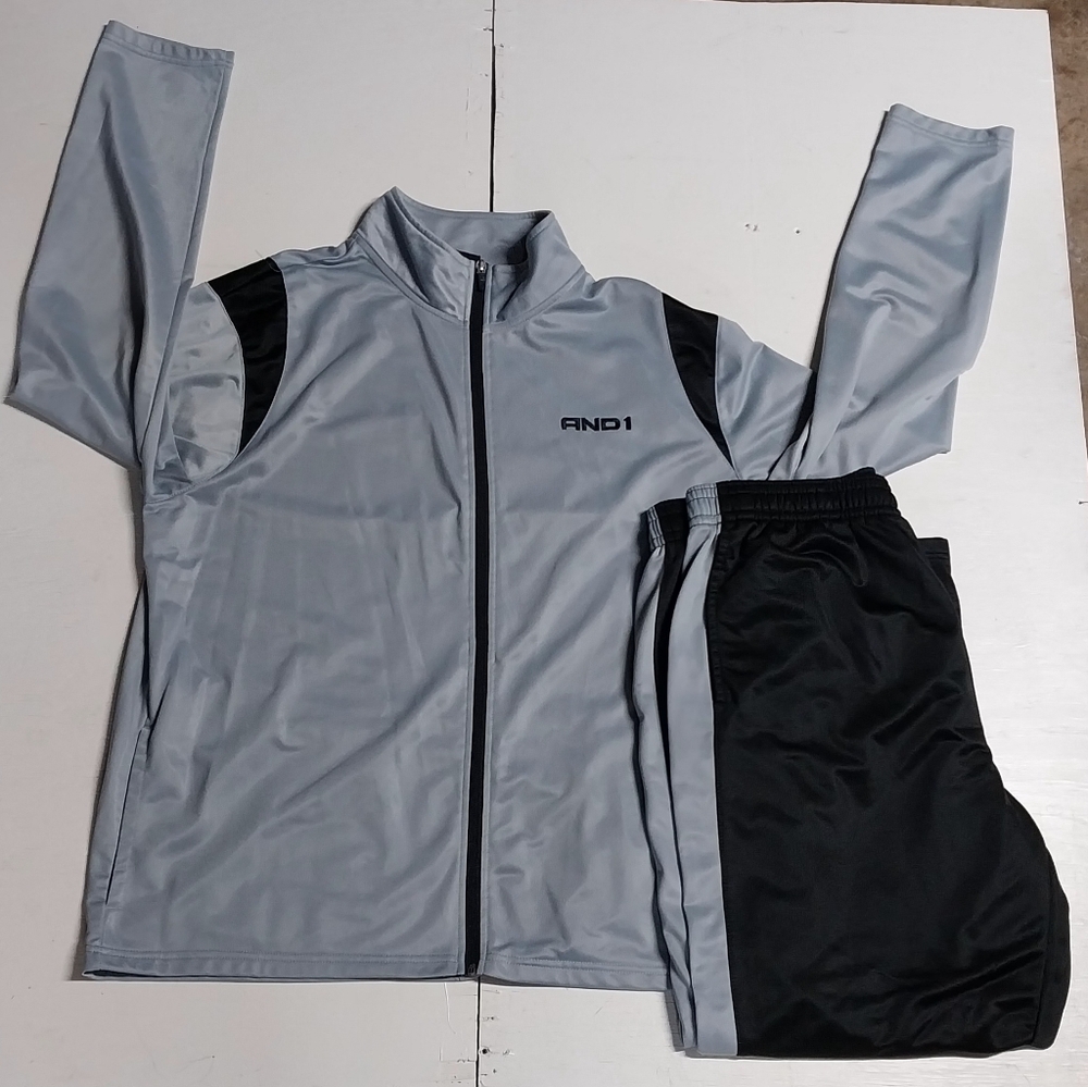 AND1 Light Gray and Black Athletic Set